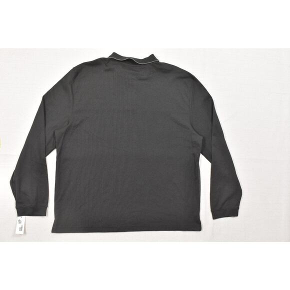 NEW Van Heusen Men's Flex Long Sleeve Polo Shirt Size XXL Black Gray - Picture 2 of 8